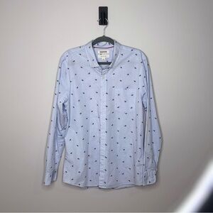 GOODTHREADS Blue Button-Down Shirt with Mini Paisley